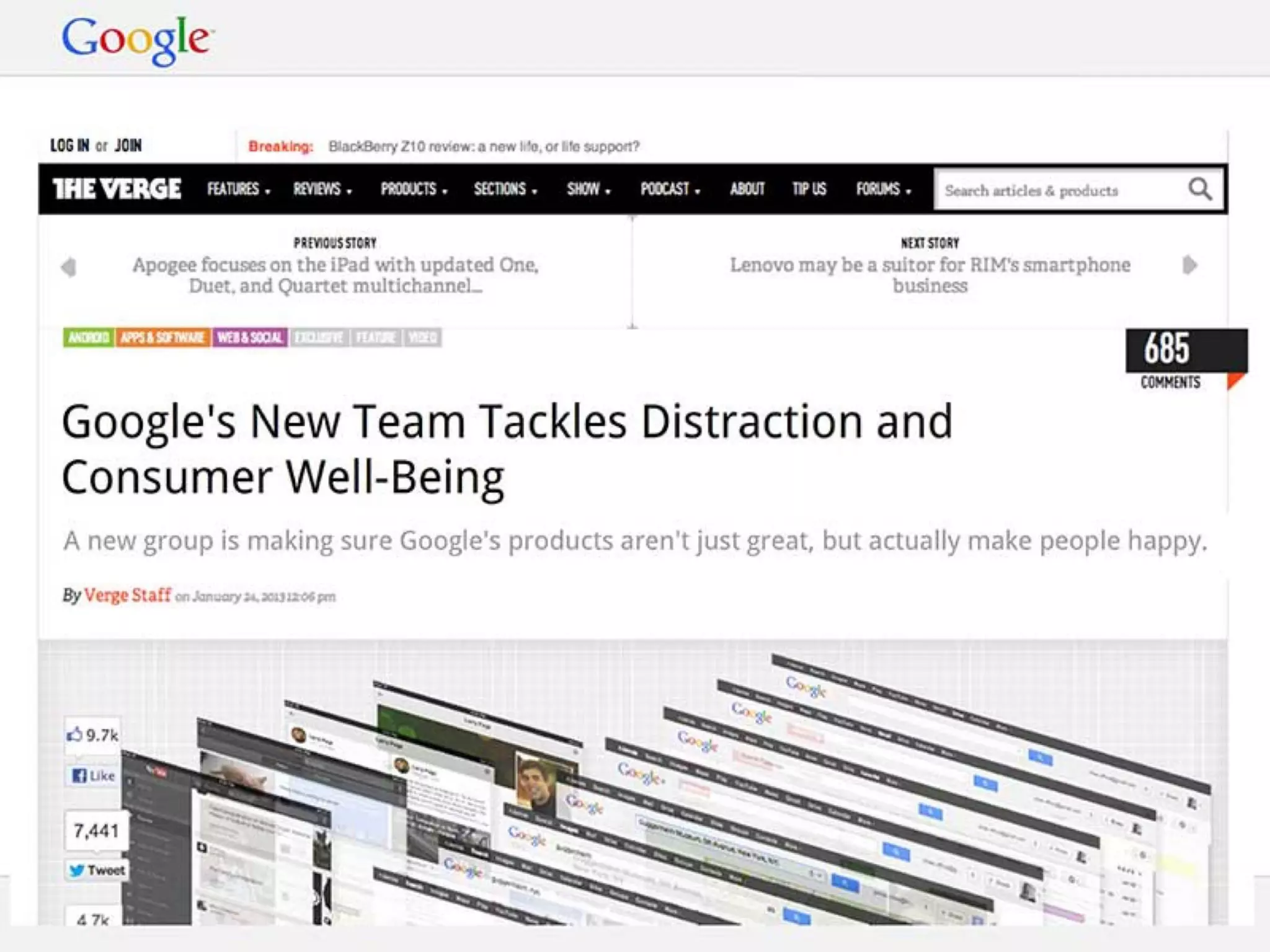 Google Deck on Digital Wellbeing 'A Call to Minimize Distraction and Respect Users' Attention'