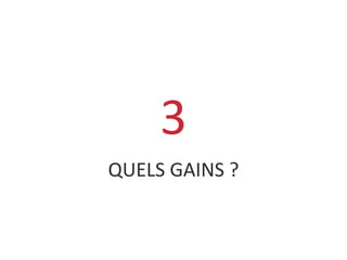 QUELS GAINS ?
3
 