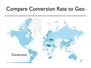 Compare Conversion Rate to Geo 
Conversions 
 