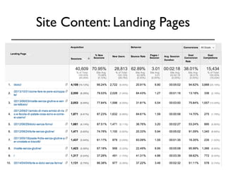 Site Content: Landing Pages 
 