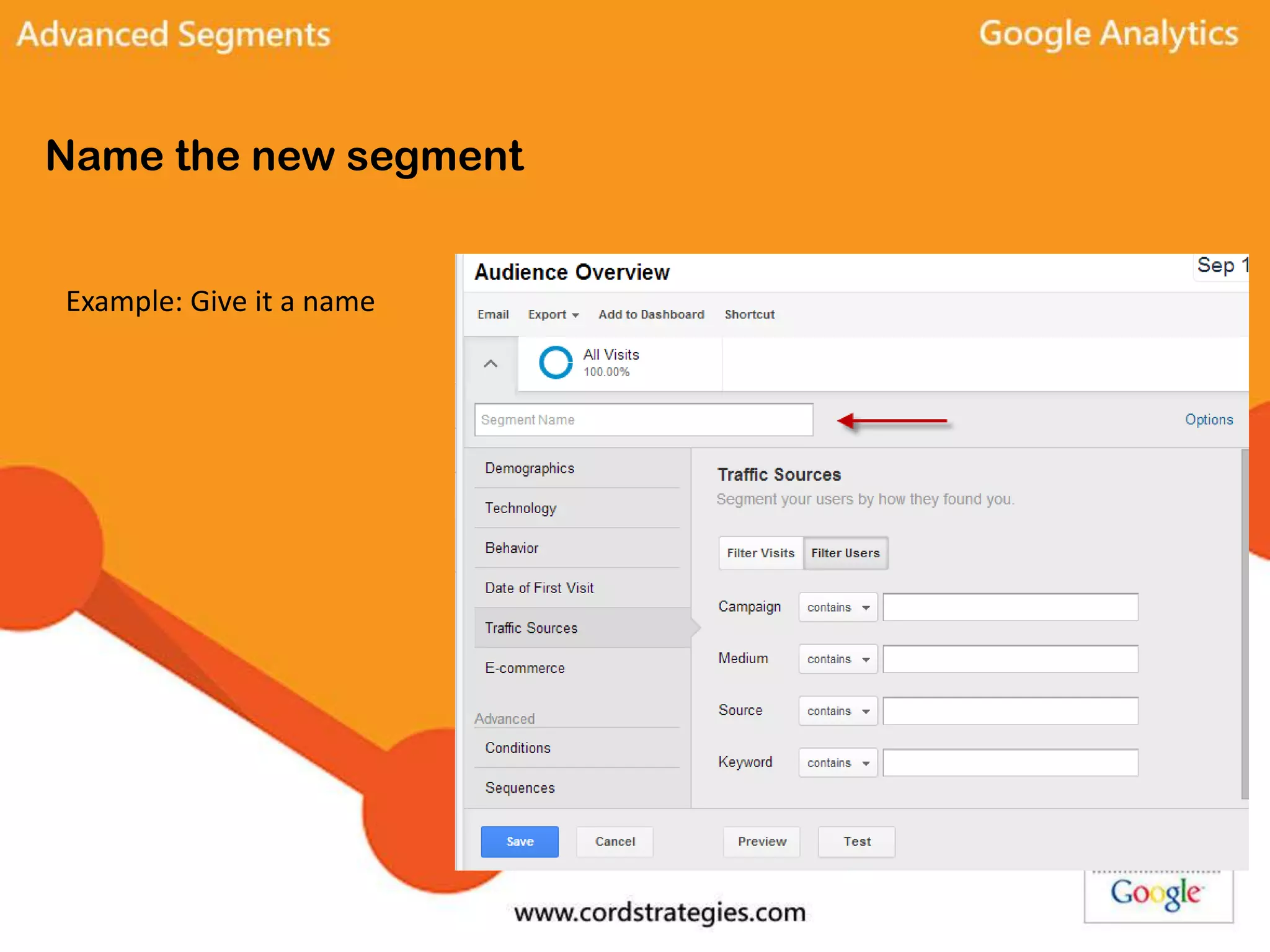 Name the new segment
Example: Give it a name
 
