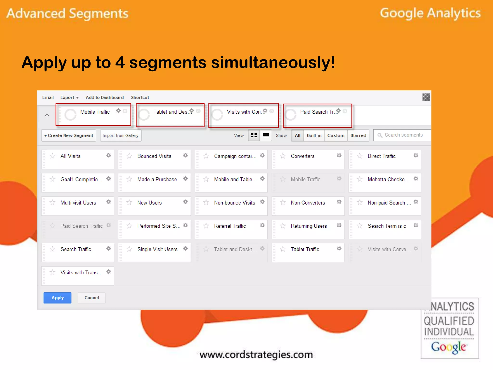 Apply up to 4 segments simultaneously!
 