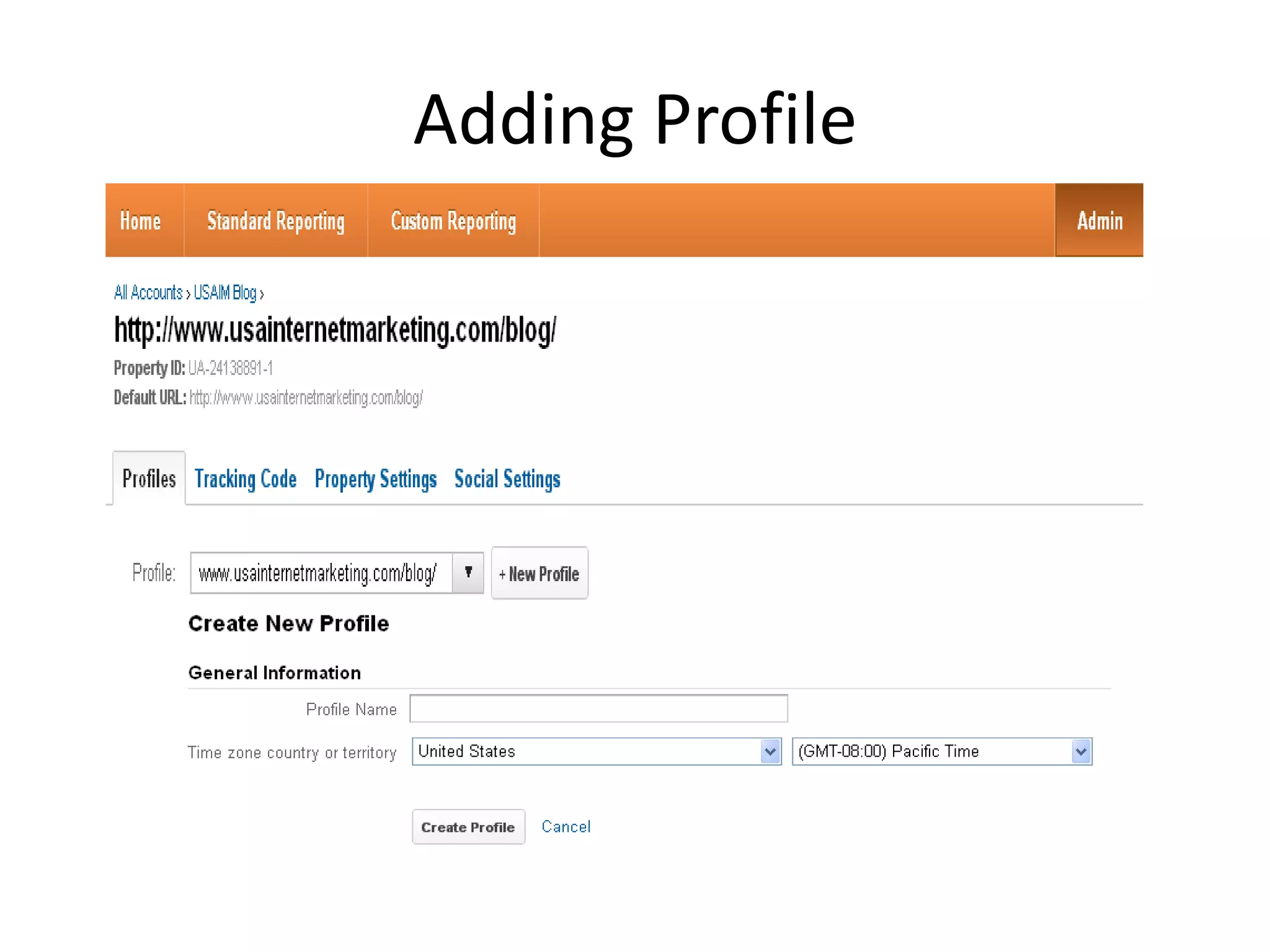 Adding Profile
 