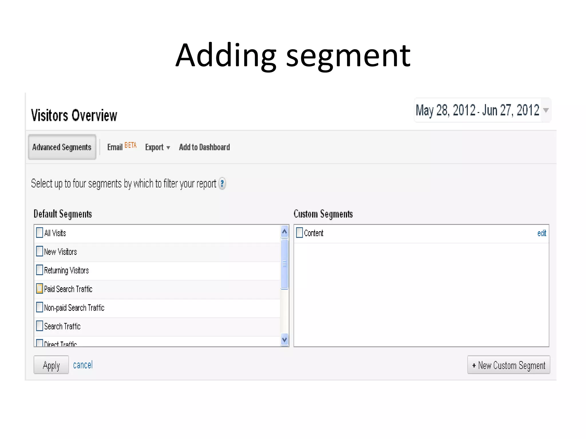 Adding segment
 