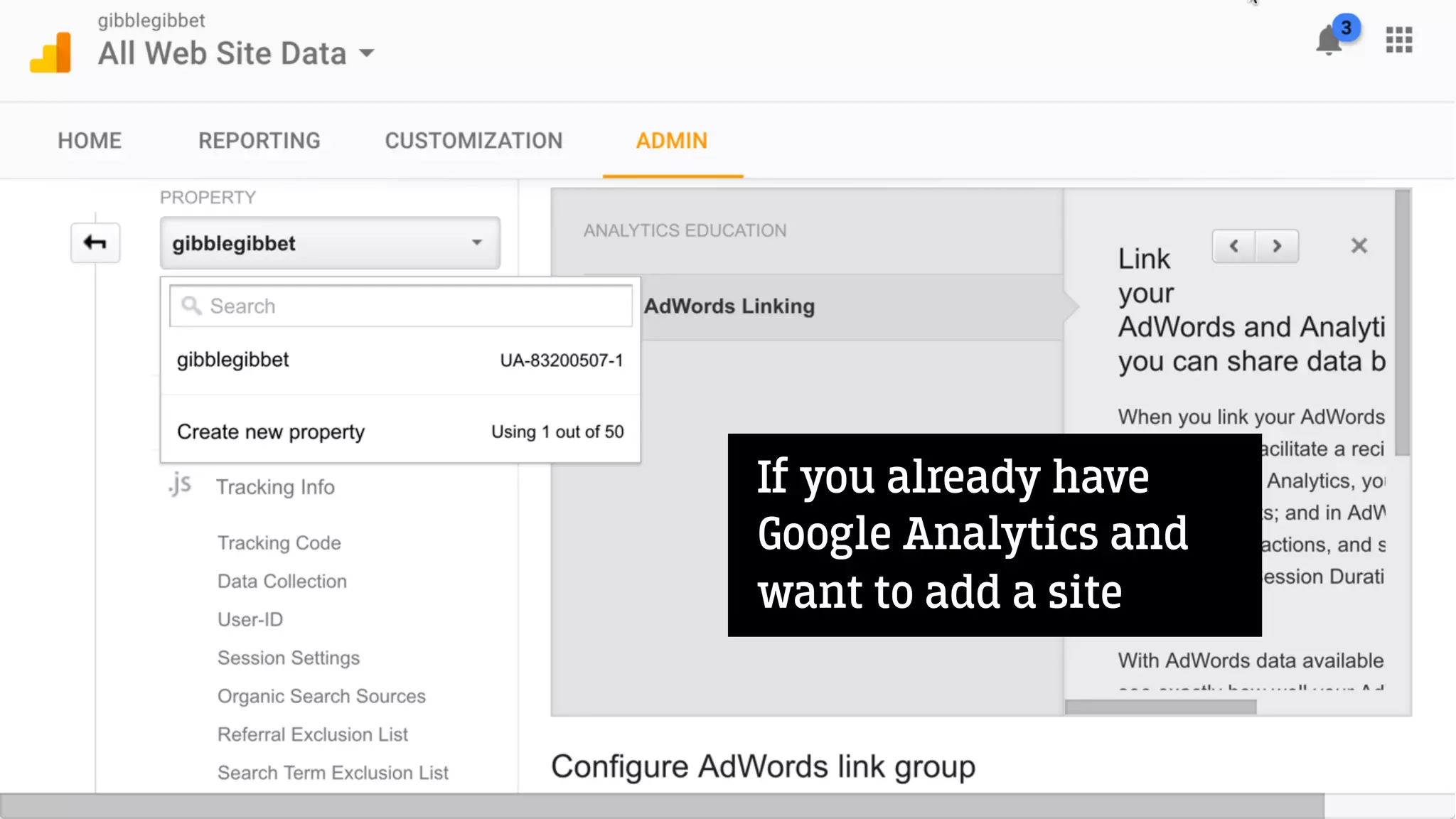 If you already have
Google Analytics and
want to add a site
 
