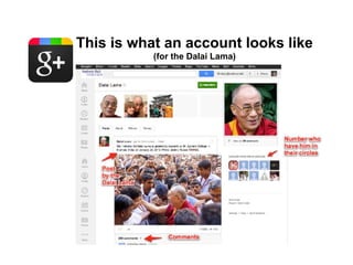 This is what an account looks like
           (for the Dalai Lama)
 