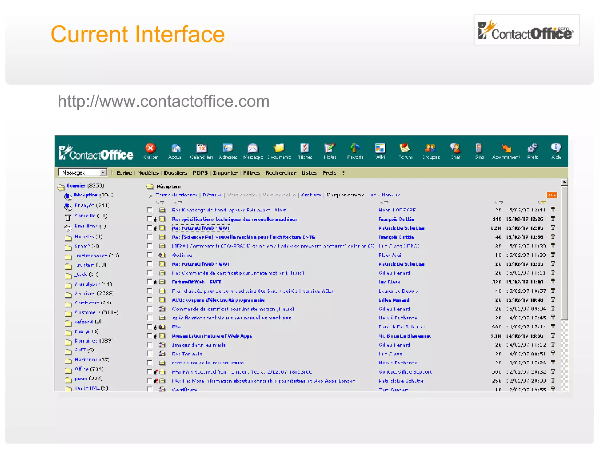 Current Interface http://www.contactoffice.com 