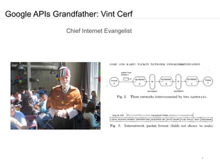 Google APIs Grandfather: Vint Cerf
                Chief Internet Evangelist




                                            5
 