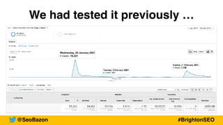 We had tested it previously …
@SeoBazon #BrightonSEO
 