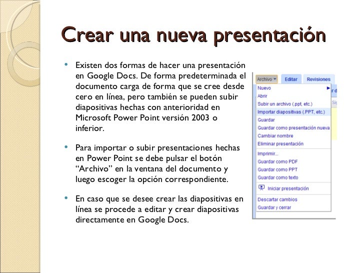 google docs presentaciones