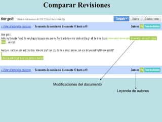 Comparar Revisiones Leyenda de autores Modificaciones del documento 