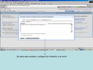 Se abre esta ventana, configuro la invitación y la envío 