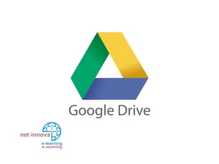 Bienvenidos a Google Drive,
Drive, anteriormente llamada Google Docs,
es una herramienta muy potente y gratuita
disponible para quienes creen una cuenta
Google o dispongan de una cuenta de
correo de Gmail.
 