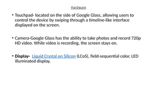 Presentation on Google Glass for final Year BCA | PPTX