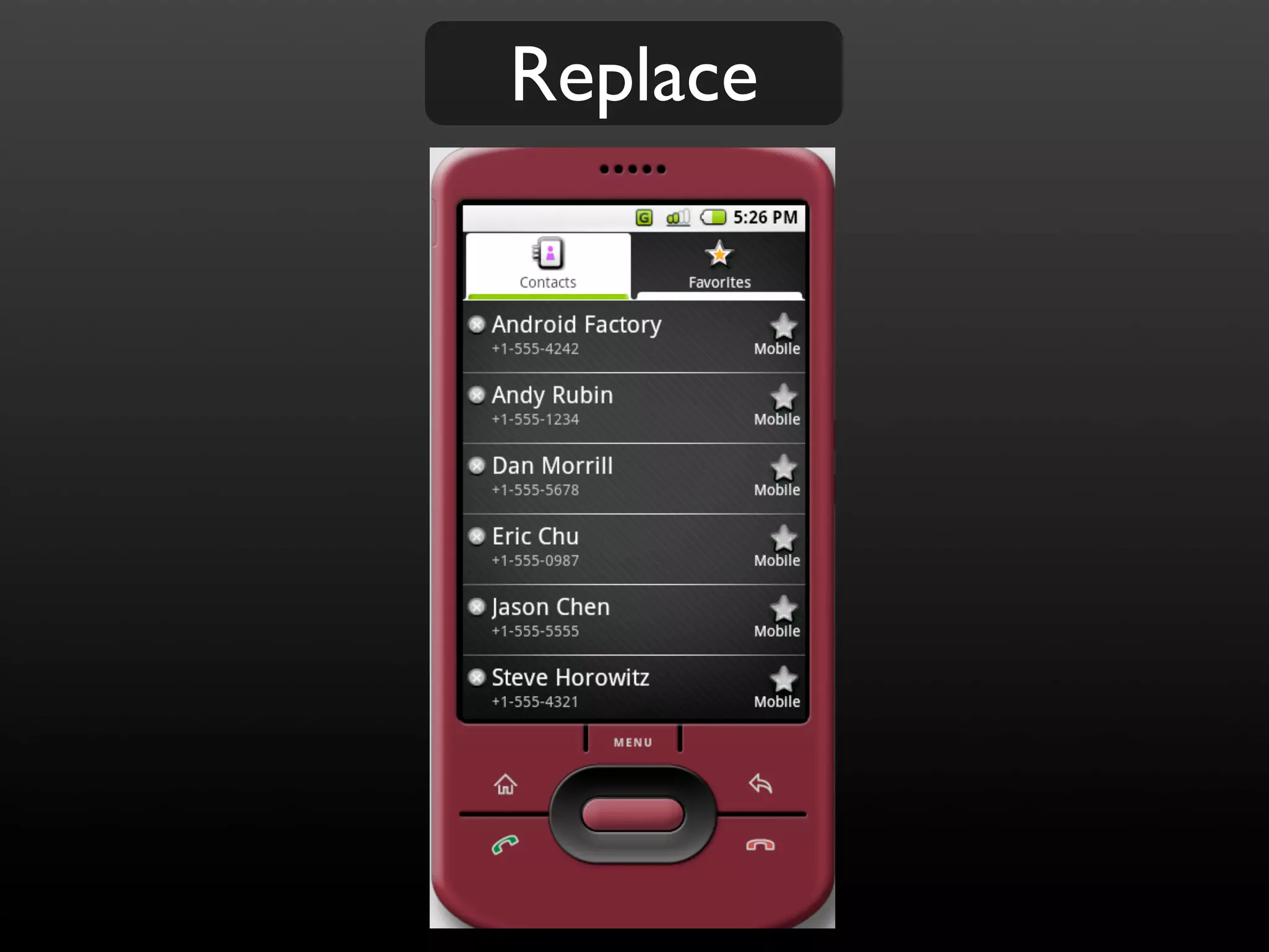 Replace
 