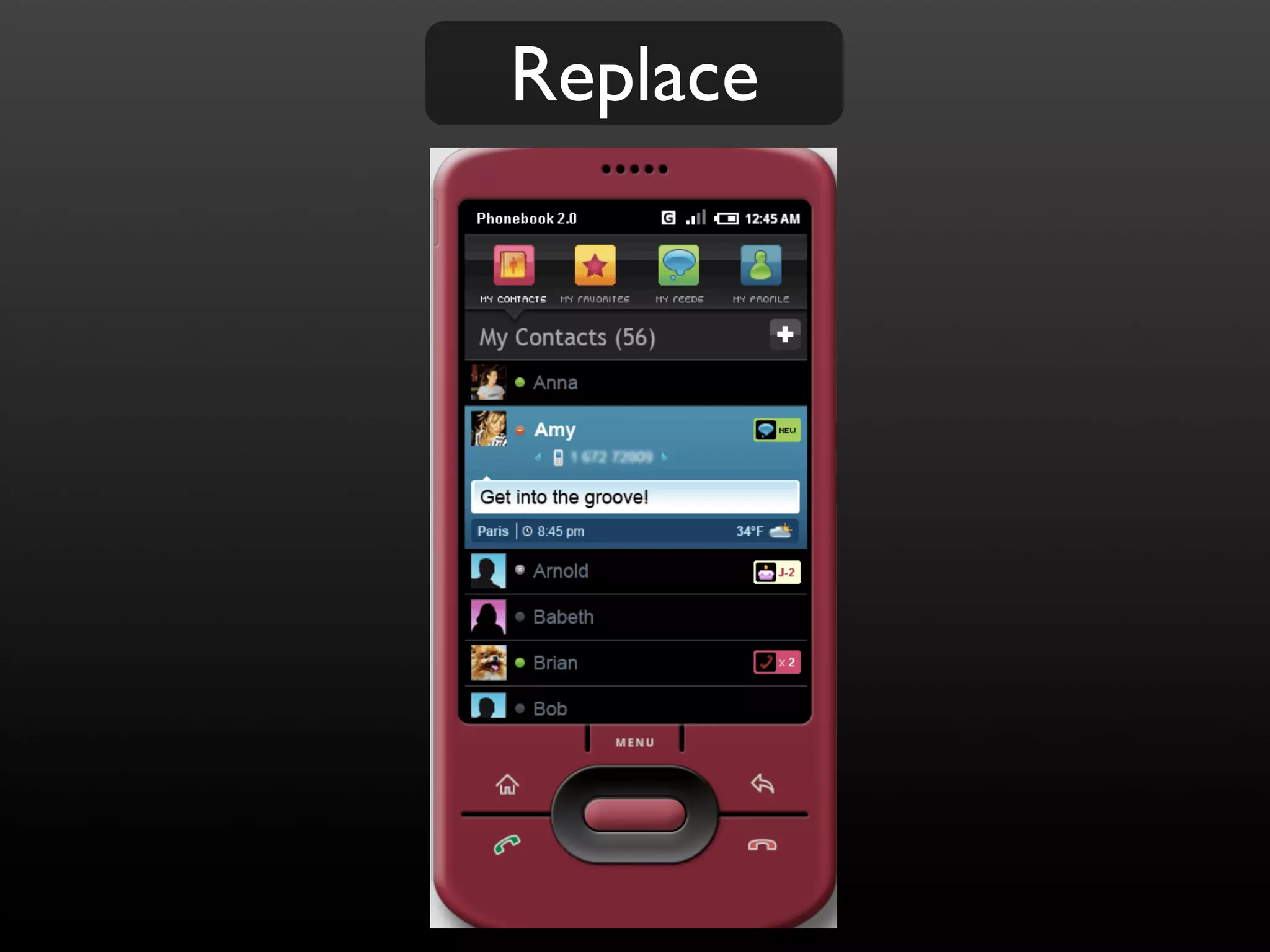 Replace
 