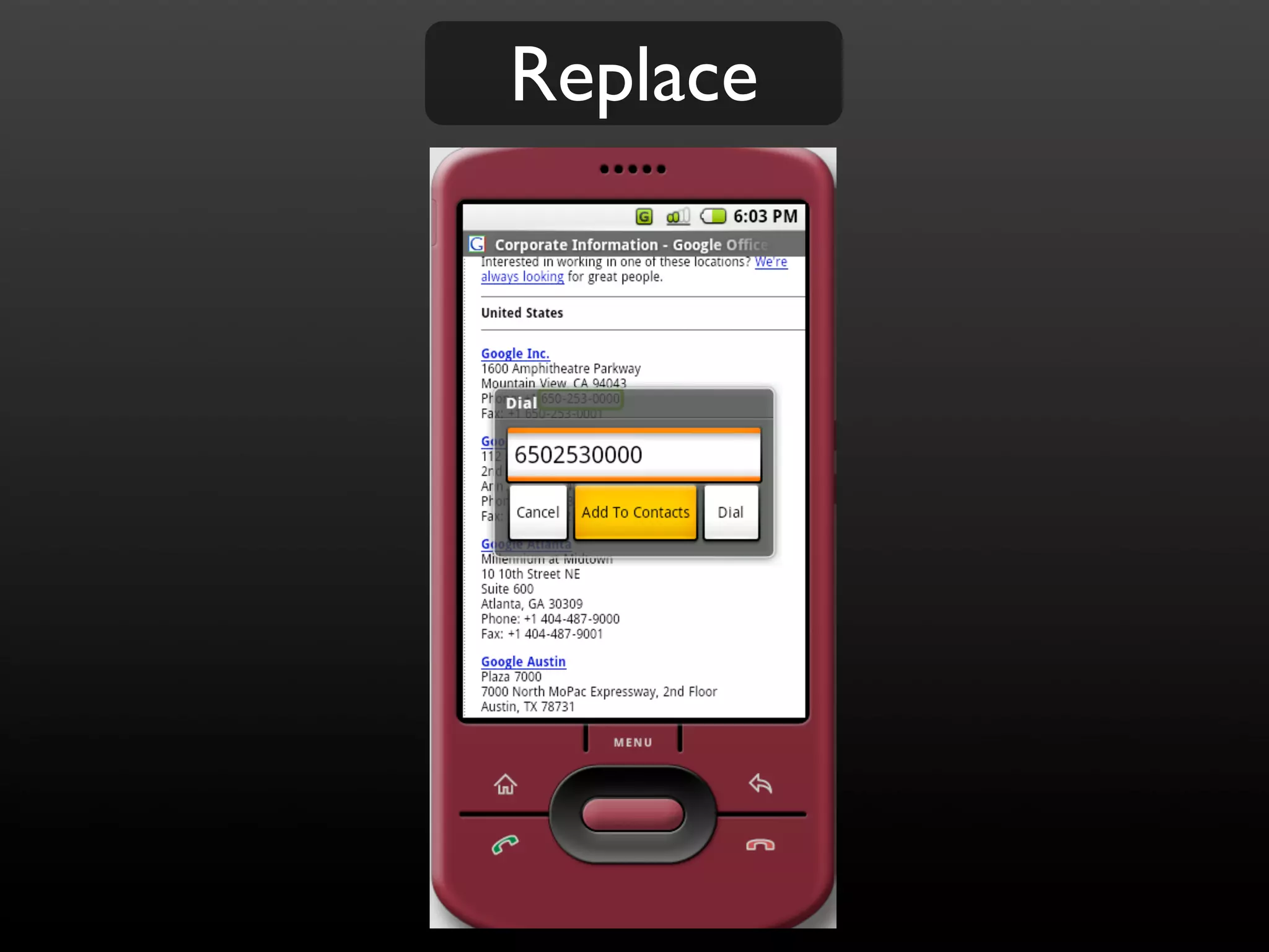 Replace
 