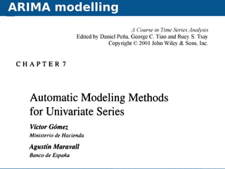 ARIMA modelling
Automatic algorithms for time series forecasting ARIMA modelling 38
 