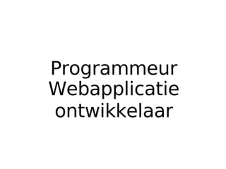 Programmeur Webapplicatie ontwikkelaar 