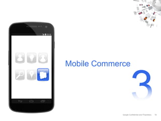 Mobile Commerce




             Google Confidential and Proprietary   18
 