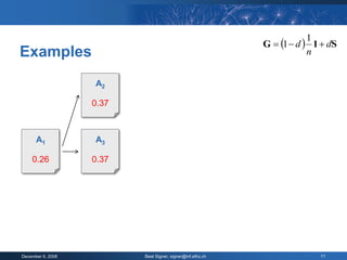 G  1  d  1  dS
                                                                        1
Examples                                                                n


                   A2

                   0.37



      A1           A3

    0.26           0.37




December 9, 2008          Beat Signer, signer@inf.ethz.ch                 11
 