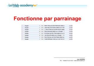 Fonctionne par parrainage




                                                  Juan NAVEIRA
                 Tél. : +33(0)6.31.32.13.93 | www.web-academy.fr
 