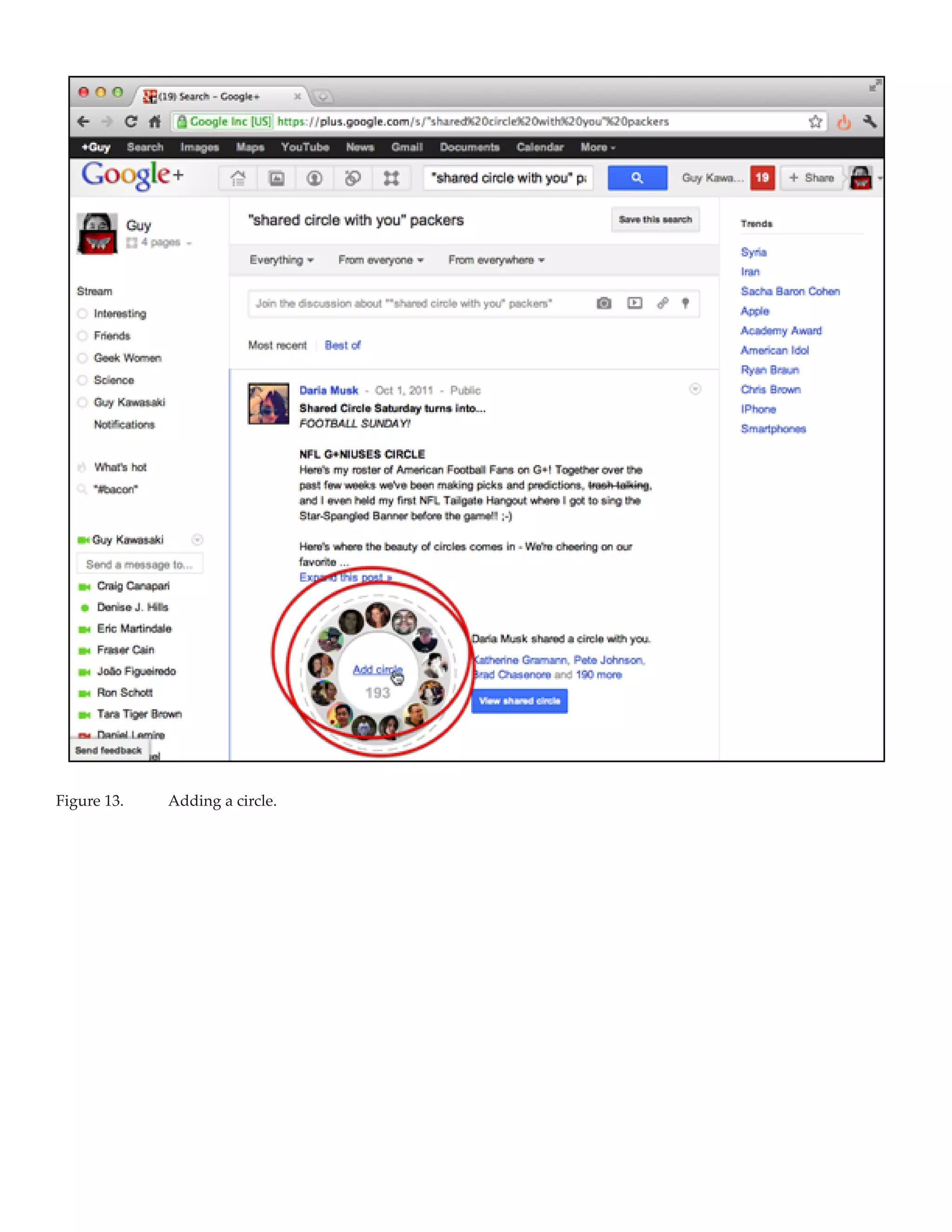 Figure 13.	   Adding a circle.
 