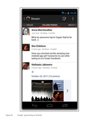 Figure 82.	   Google+ app running on Android.
 