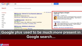 Google plus used to be much more present in 
Google search… 
 