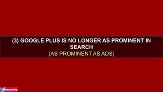 (3) GOOGLE PLUS IS NO LONGER AS PROMINENT IN 
SEARCH 
(AS PROMINENT AS ADS) 
 