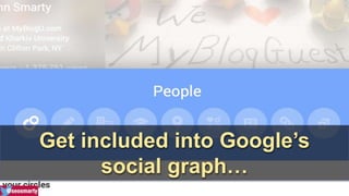 Get included into Google’s 
social graph… 
 