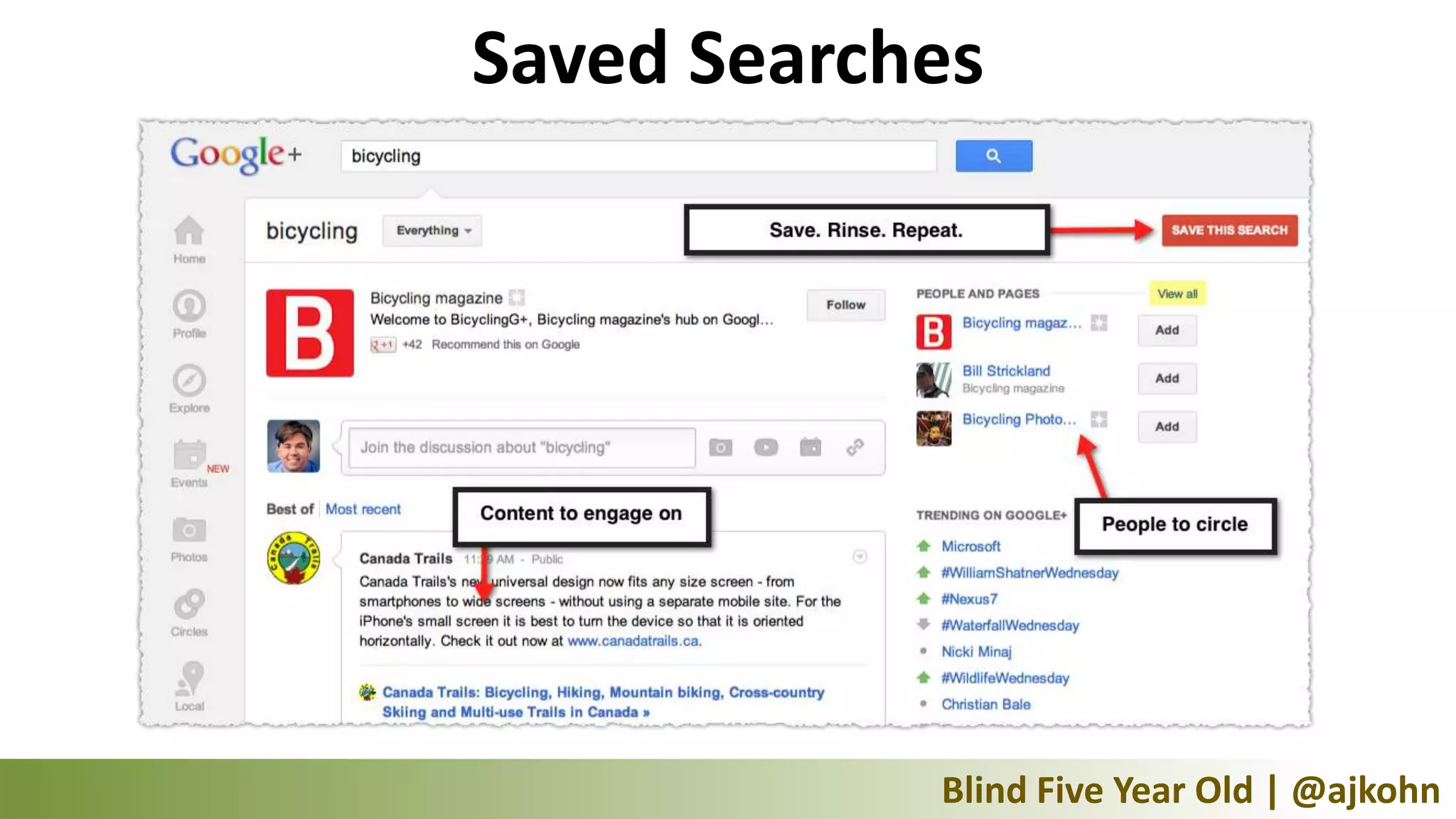 Saved Searches




            Blind Five Year Old | @ajkohn
 