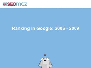 Ranking in Google: 2006 - 2009<br />