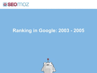 Ranking in Google: 2003 - 2005<br />