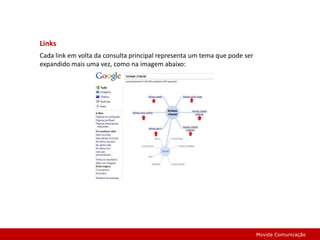 LinksCada link em volta da consulta principal representa um tema que pode ser expandido mais uma vez, como na imagem abaixo:Movida Comunicação