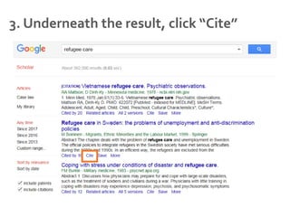 3. Underneath the result, click “Cite”