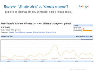 Escrever “climate crisis” ou “climate change”? Explore as lacunas em seu conteúdo. Fale a língua deles. 