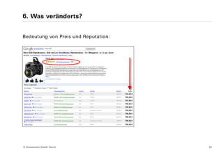 6. Was veränderts?


Bedeutung von Preis und Reputation:




© Yourposition GmbH, Zürich           30
 
