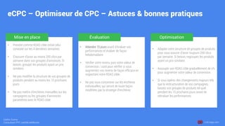 Cédric Duma
Consultant PPC certifié AdWords Link-tags.com
eCPC – Optimiseur de CPC – Astuces & bonnes pratiques
• Prendre ...
