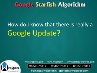 How do I know that there is really a
Google Update?
 