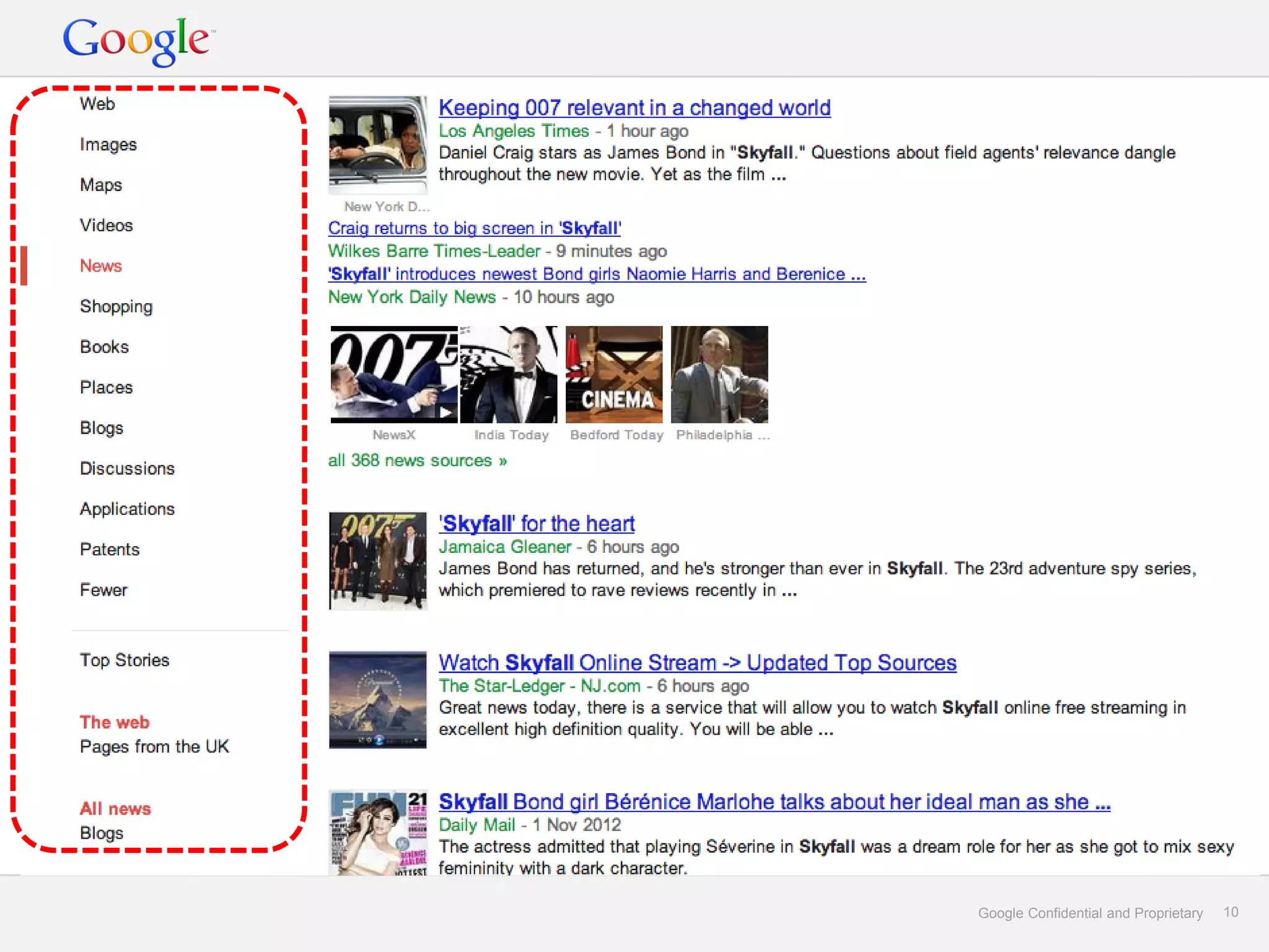 Google Confidential and Proprietary   10
 
