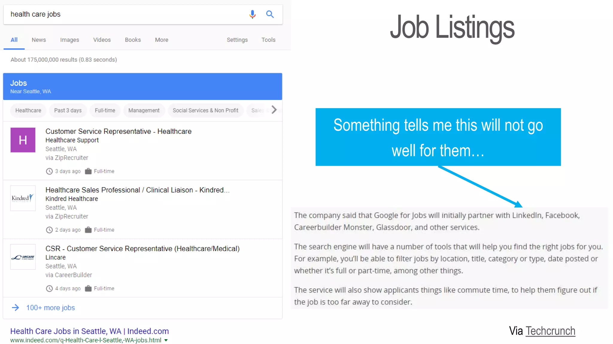 Job Listings
Via Techcrunch
Something tells me this will not go
well for them…
 