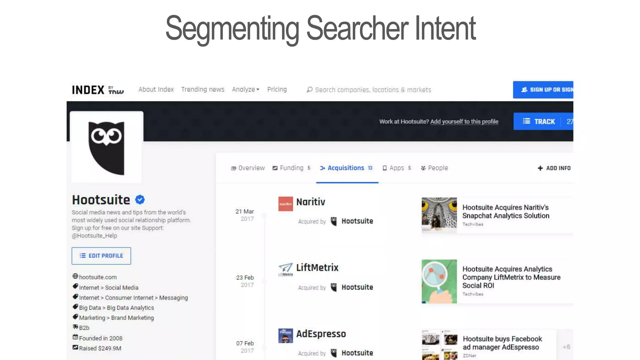 Segmenting Searcher Intent
 