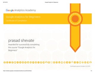 Google analytics certificate