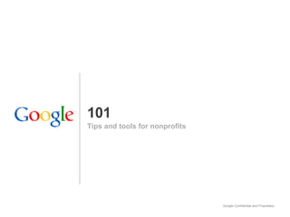 101 Tips and tools for nonprofits 