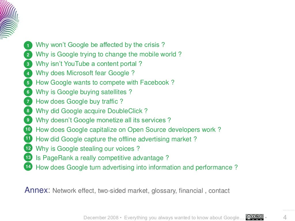 1 Why Won t Google Be