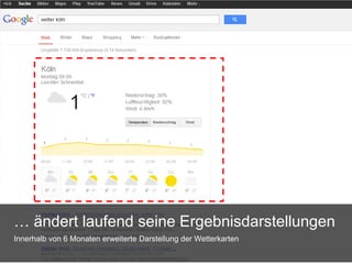 … ändert laufend seine Ergebnisdarstellungen
Innerhalb von 6 Monaten erweiterte Darstellung der Wetterkarten
 