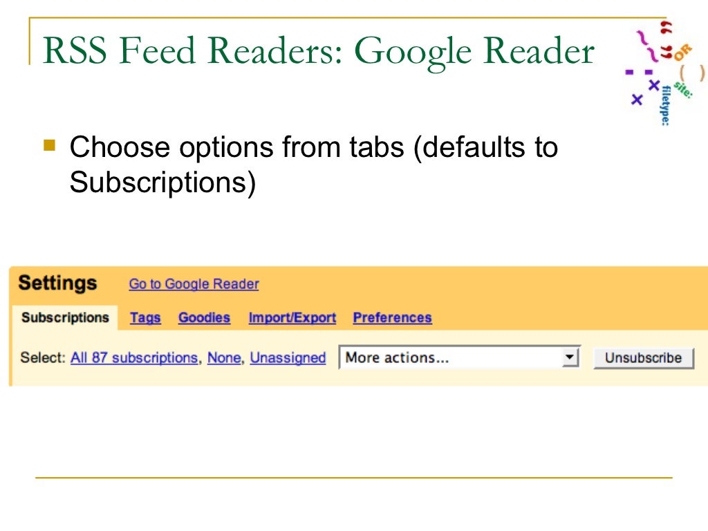 RSS Feed Readers Google Reader