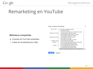 #GoogleAcademies

Remarketing en YouTube

194	
  

 