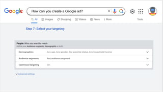 Step 7: Select your targeting
How can you create a Google ad?
 